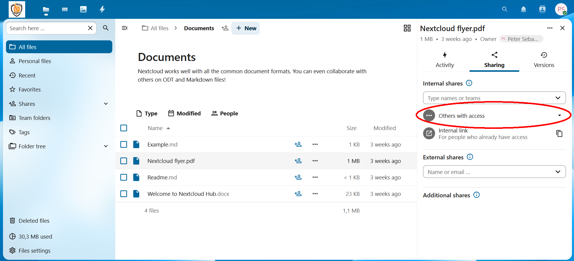 Settings to enable external share via link - ℹ️ Support