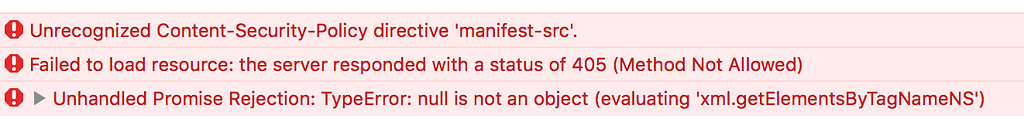 unrecognized content security policy directive script src attr