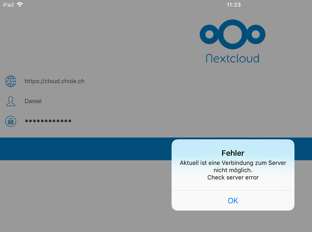 All iPad Nextcloud Apps can't connect - 🍏 iOS - Nextcloud community