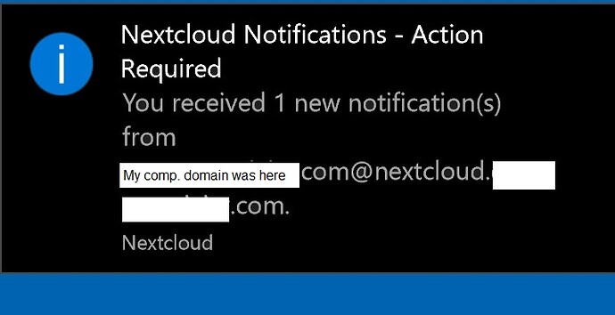 Nextcloud notification