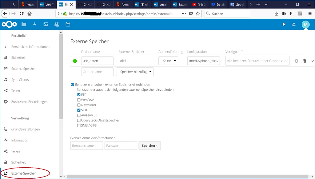 External Storage cannot be adapted - ℹ️ Support - Nextcloud community