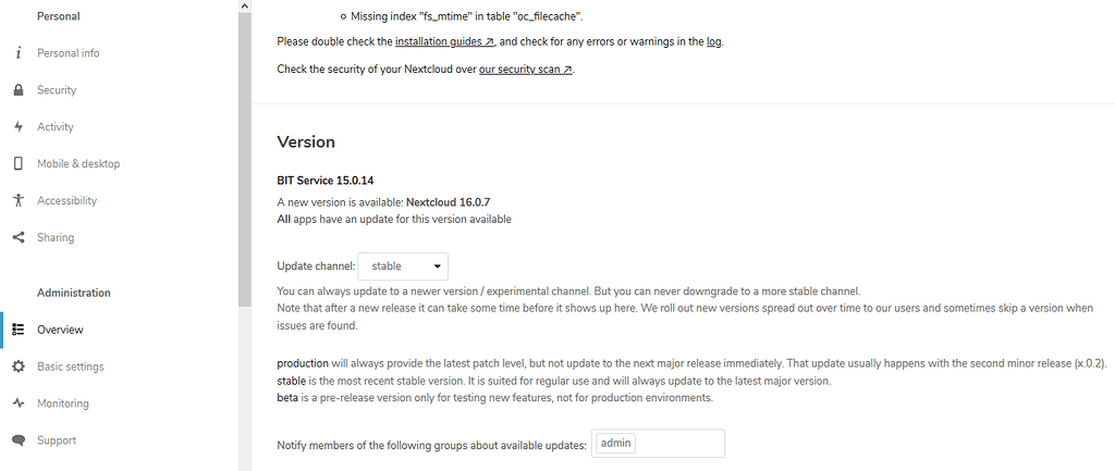 Nextcloud 16.0.7 update does not load - ℹ️ Support - Nextcloud community