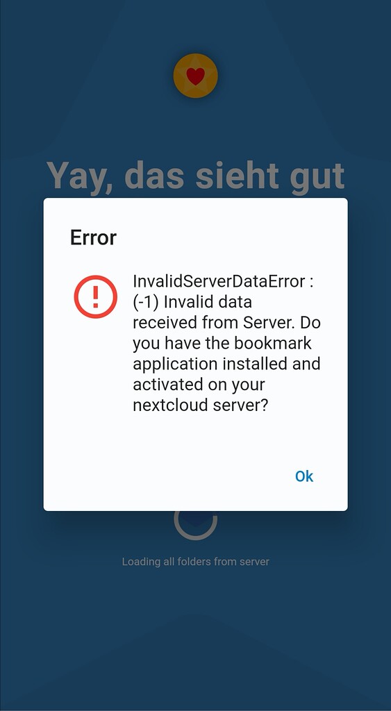 Android Bookmarks - Sync error - ℹ️ Support - Nextcloud community