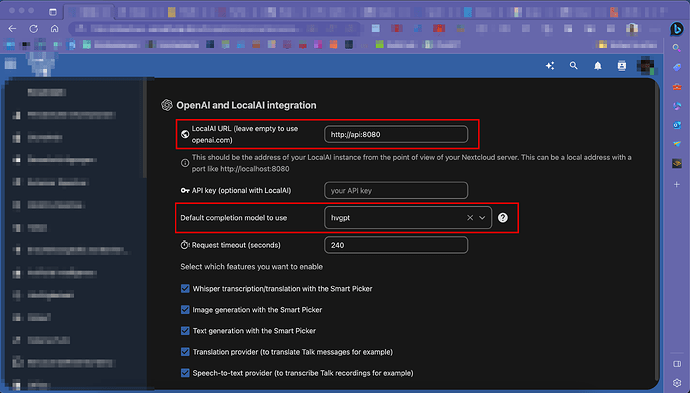 Nextcloud Assistant / LocalAI does not work properly - ℹ️ Support ...