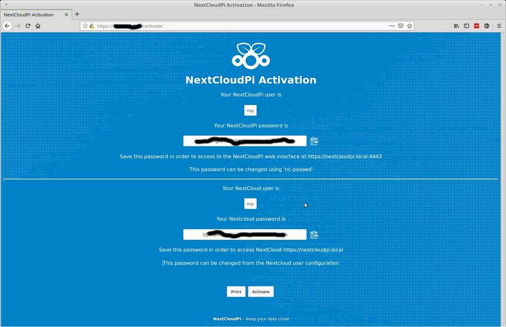 How to access NextcloudPi first time & Activation - NextcloudPi ...