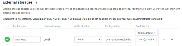 NextCloud-External-Storage-GUI