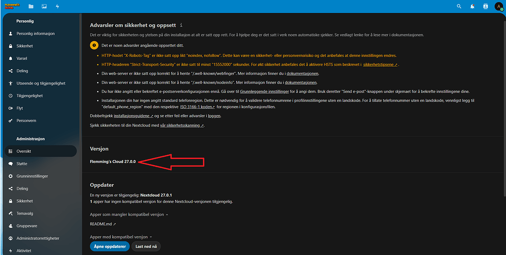 Nextcloud Security Scan showing wrong version ℹ️ Support Nextcloud