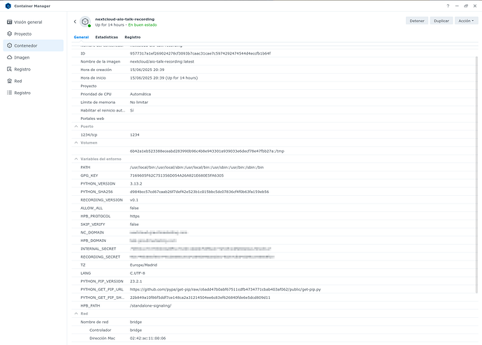 Nextcloud-aio-talk-recording-config