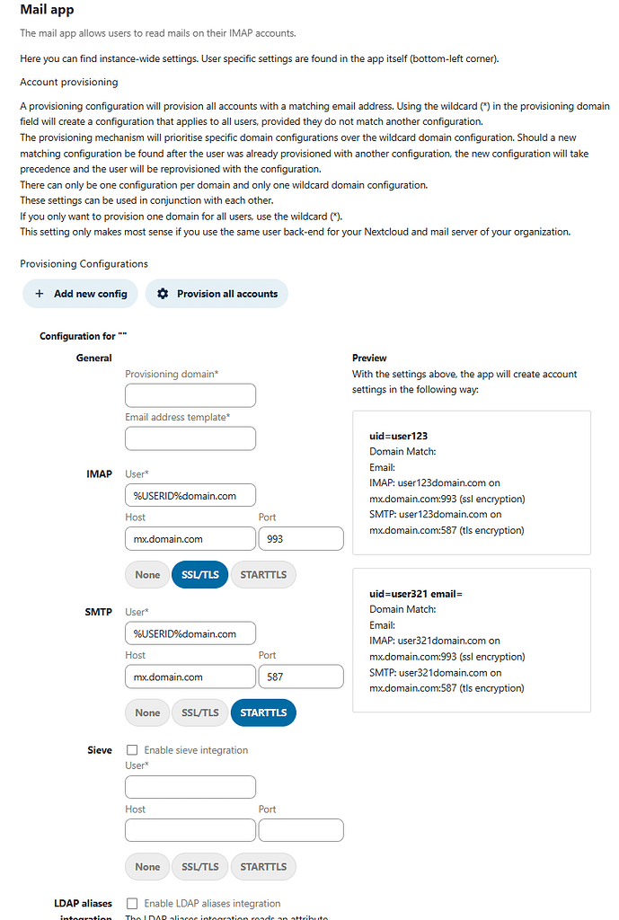 Configuring and provisioning IMAP for all accounts does not work - ℹ️ ...