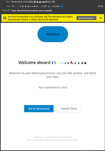 Nextcloud-WelcomeMail