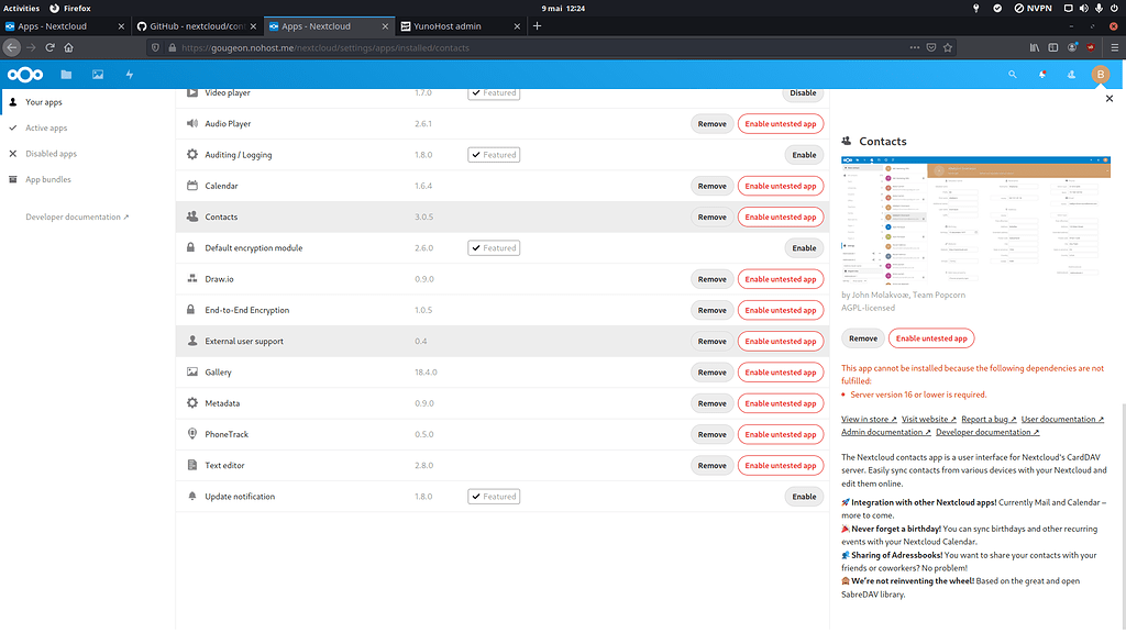 Unable to install apps from web interface - ℹ️ Support - Nextcloud ...