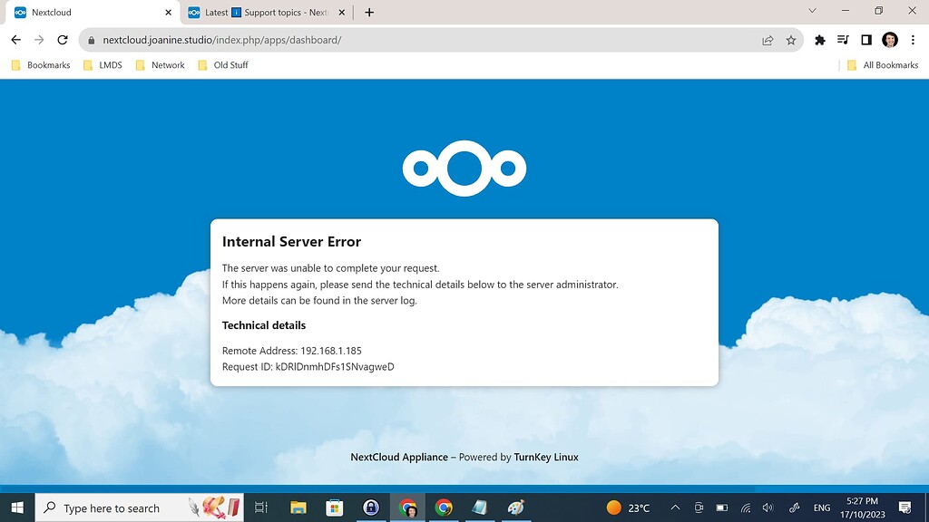 Installed Dropbox app, internal server error - ℹ️ Support - Nextcloud ...