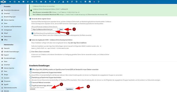 Nextcloud Office Einstellungen