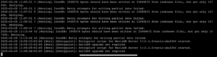 usrlocalemhttpwebGuiscriptsrun_cmd docker logs -f -n 90 nextcloud_db (Sirius)