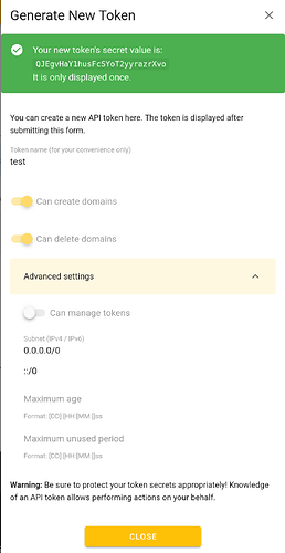 desec token
