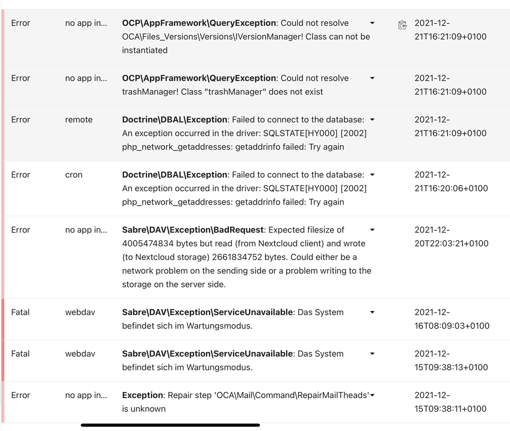 Fehler bei Upload/Download großer Dateien - 🇩🇪 Deutsch (german