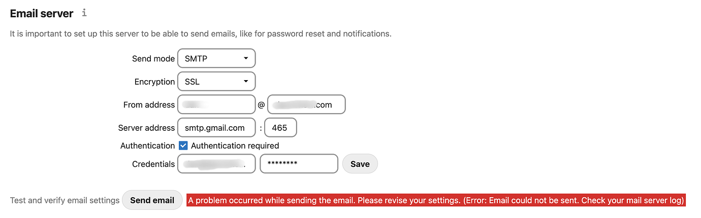 Test and verify email settings adress failed - ℹ️ Support - Nextcloud ...