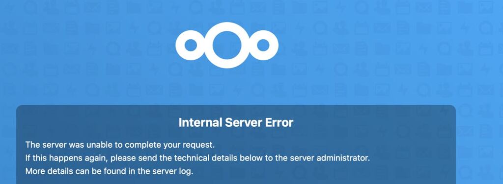 Internal server error from Browser - ℹ️ Support - Nextcloud community