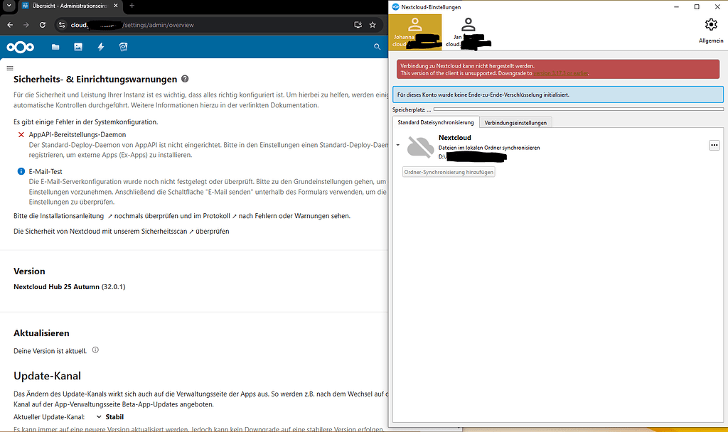 Client unsupported Downgrade to version 3.17.3 or eralier - 📱 Desktop ...
