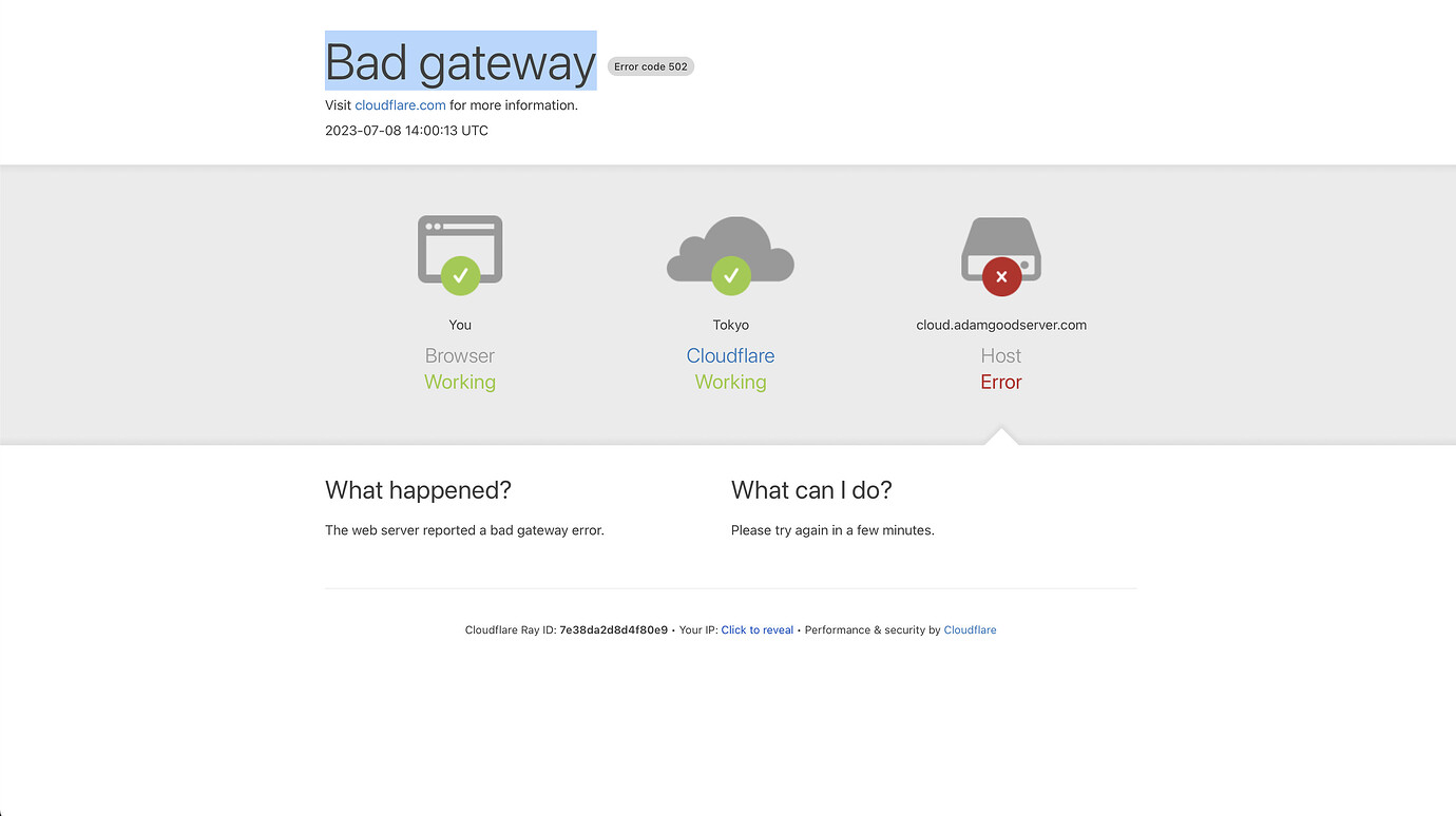 502 Bad Gateway Error When Behind Cloudflare Tunnel Support 502-bad-gateway-error-when-behind-cloudflare-tunnel-support