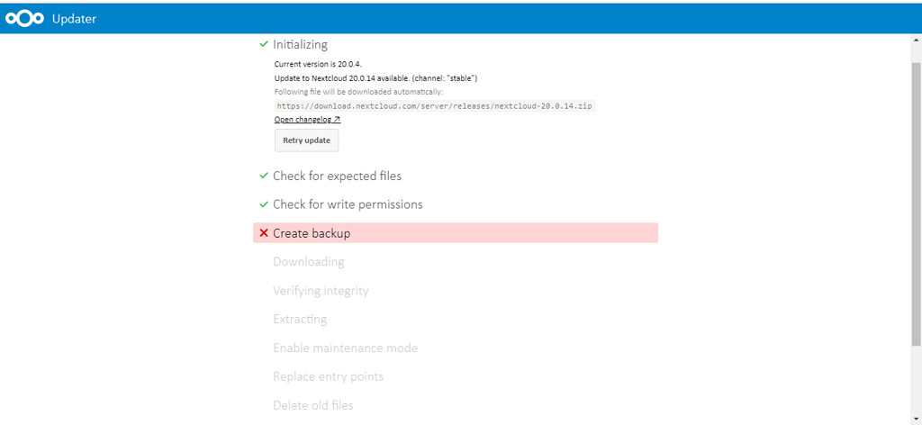 Unable to update from 20.0.4 to 20.0.14 - ℹ️ Support - Nextcloud community