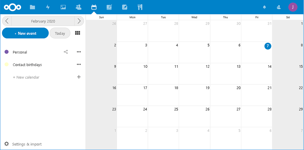 Missing "New Subscription" calendar option 📆 Calendar Nextcloud