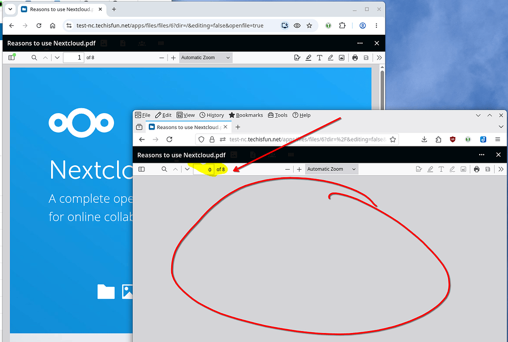 NC35 pdf viewer dowsn't work on firefox - ℹ️ Support - Nextcloud community