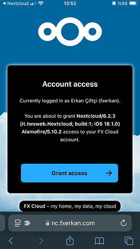 nextcloud mobile - login 2