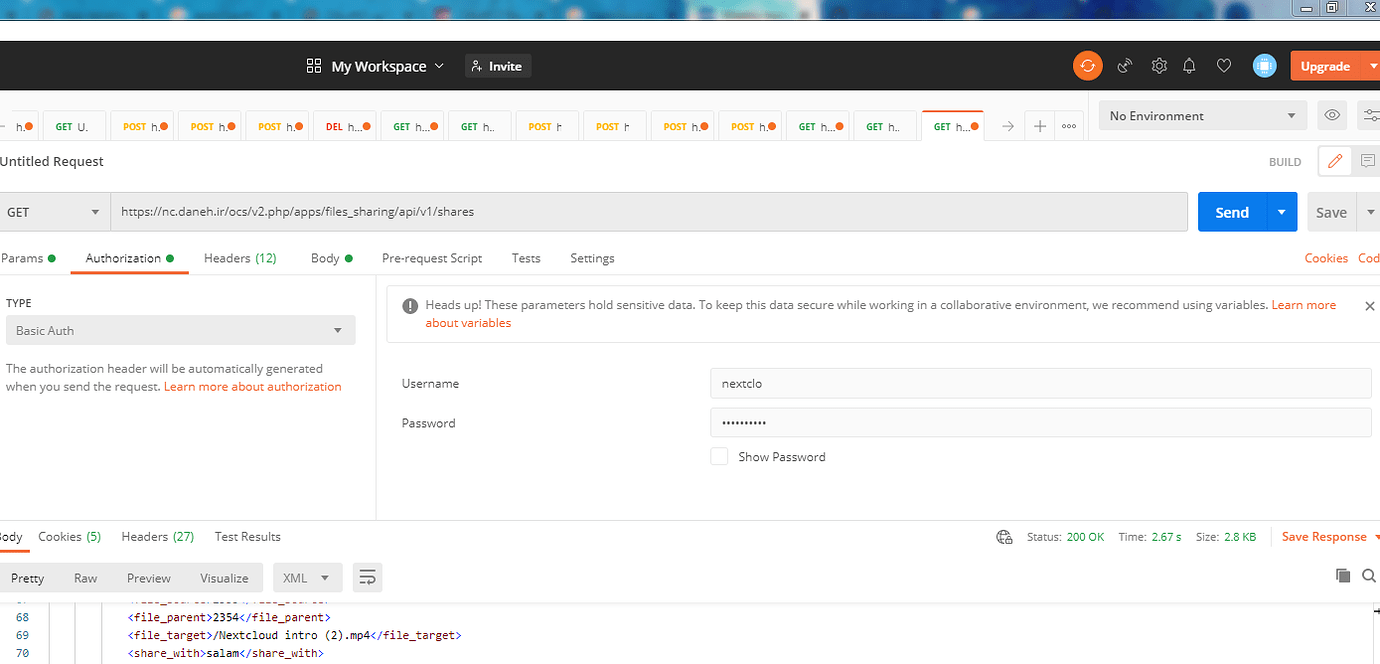 SOLVED How To Use Nextcloud Api With Postman Development solved how to use nextcloud api with postman development