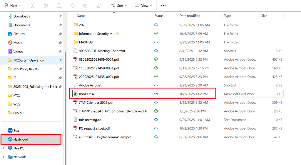 Sync file folder Nextcloud client can't update file excel .xlsx - ℹ️ ...