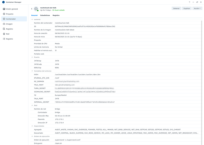 Nextcloud-aio-talk-config