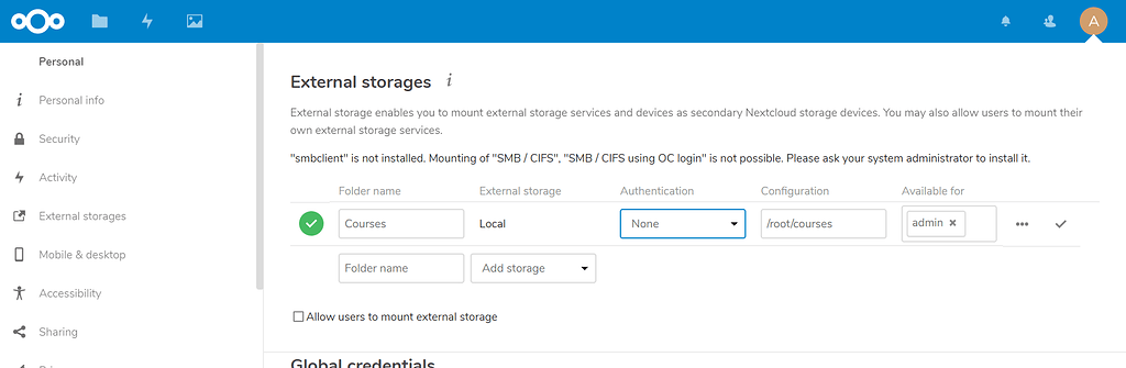 Files are not showing in External storage - ℹ️ Support - Nextcloud ...