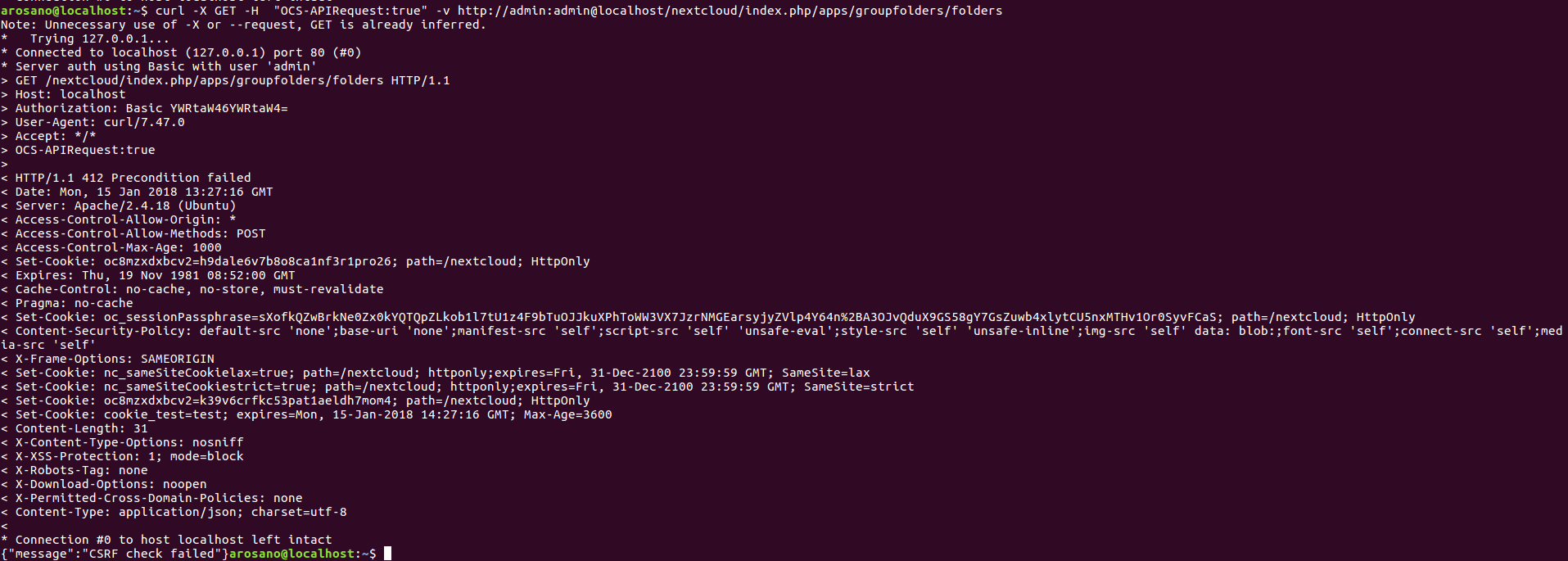 Groupfolders app csrf check failed support nextcloud community