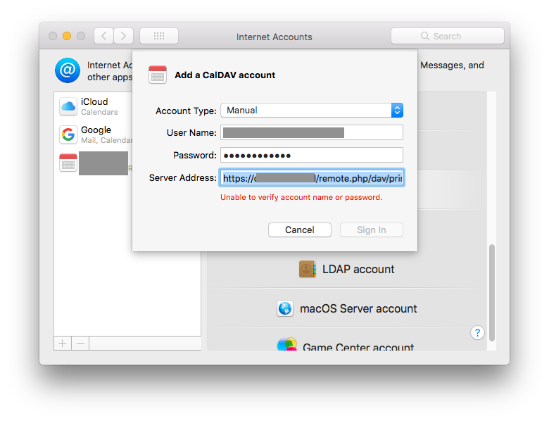 apple mac server caldav advanced