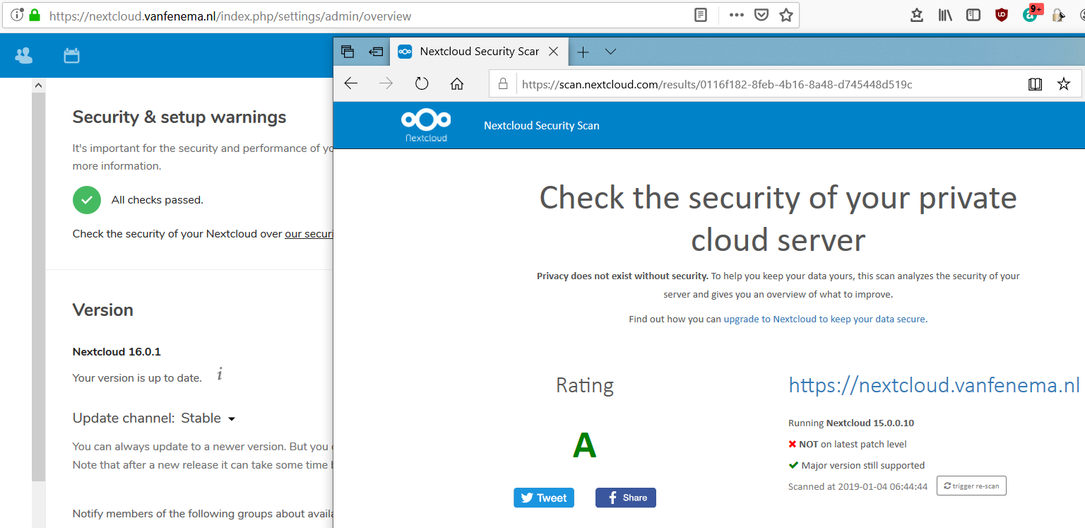 Nexcloud version retrieved from security scan differs from installed ...