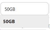 Inputted quota of 50 GB