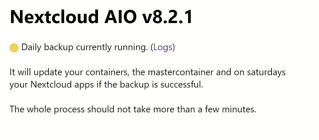 Nextcloud down and daily backup stuck - 📦 Appliances (Docker, Snappy ...