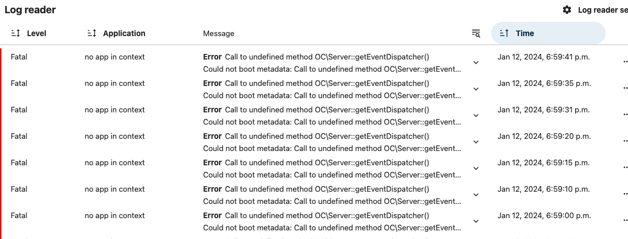 How identify an error belongs which app? - ℹ️ Support - Nextcloud community