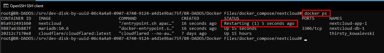 I updated nextcloud and the docker image and now the old settings and ...
