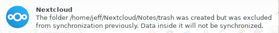 Nextcloud Desktop Linux Client Spam for disabled folder - 📱 Desktop ...