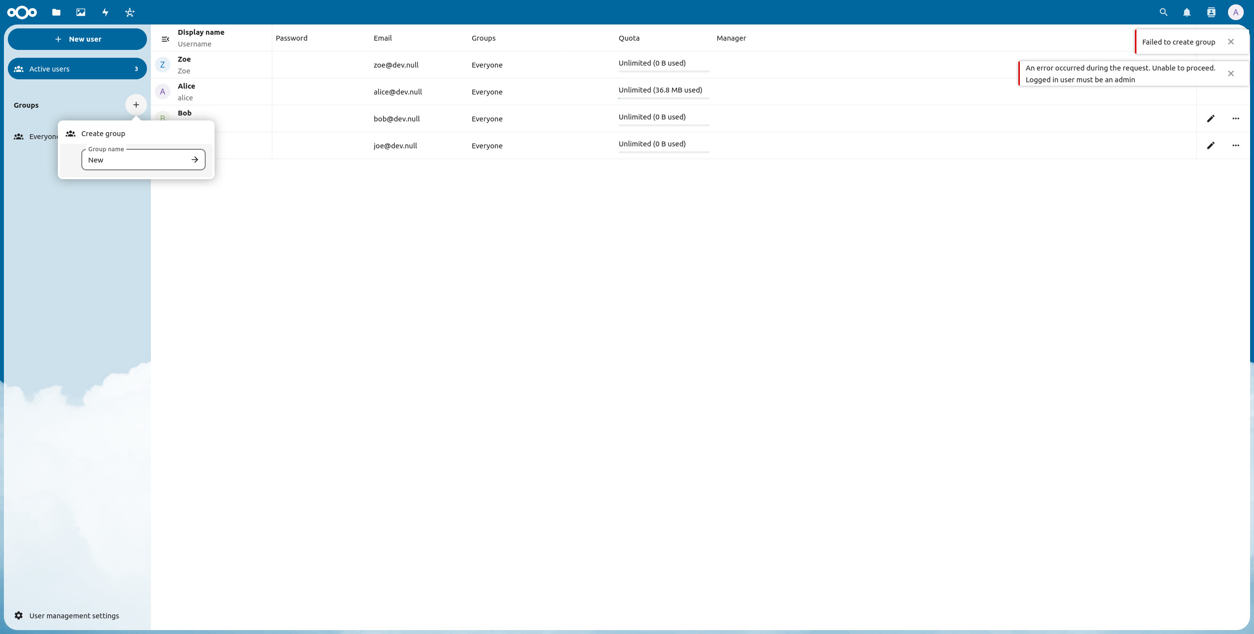 "Group Administrators" cannot create groups? - ℹ️ Support - Nextcloud ...