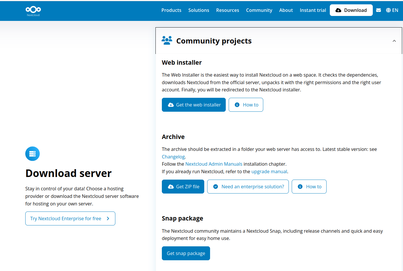 How to download Nextcloud - ℹ️ Support - Nextcloud community
