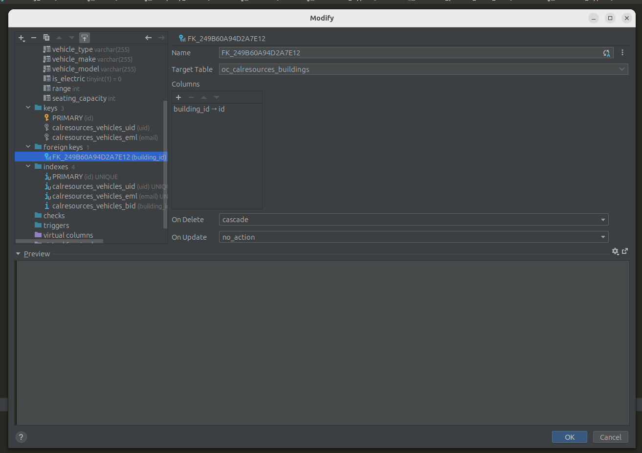 Failure on foreign key constraint on delete cascade app dev Nextcloud community
