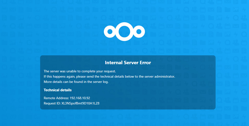 Internal Server Error Help Support Nextcloud Community