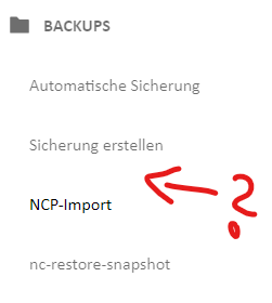 ncp-export menu