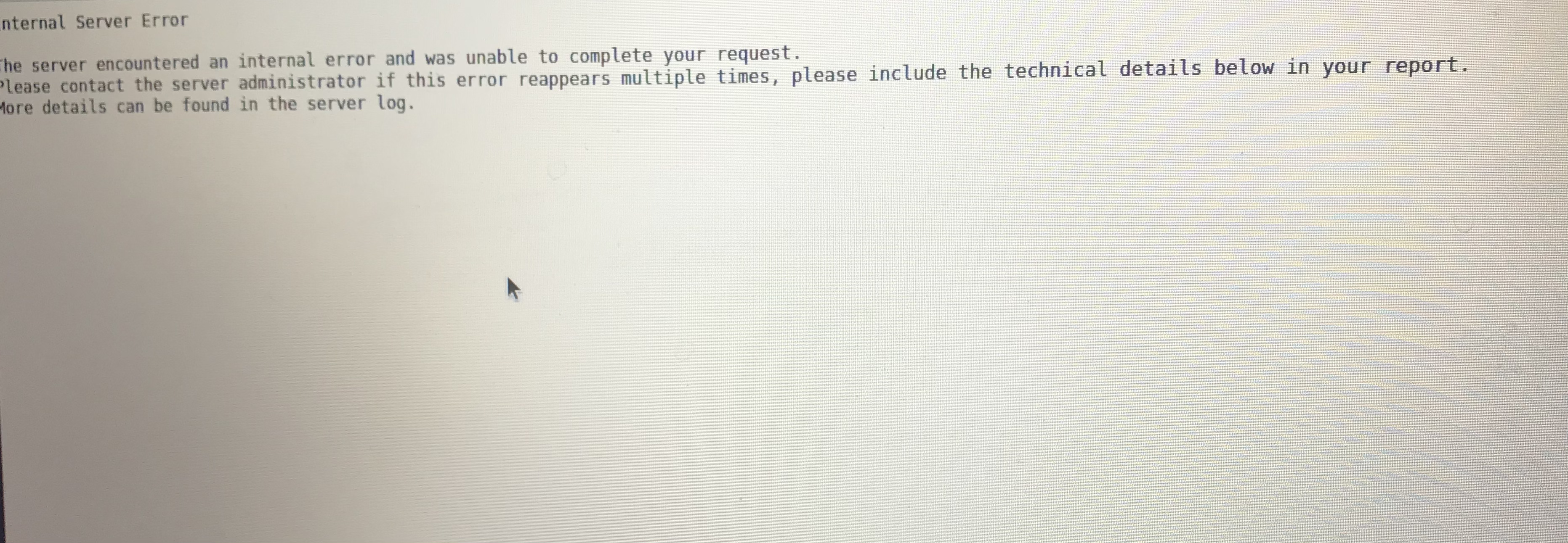 Internal error after internet issues - ℹ️ Support - Nextcloud community