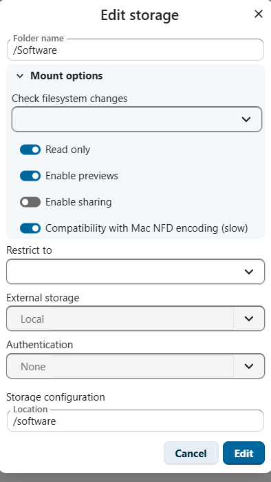 Unable to share External Storage - ℹ️ Support - Nextcloud community