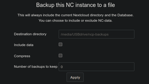 NCP backup