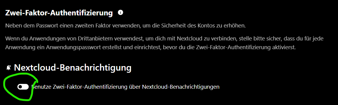 Nextcloud Anmeldung 2fa 2