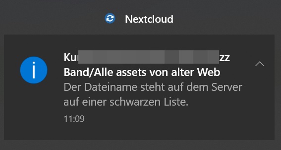 Fehler nextcloud